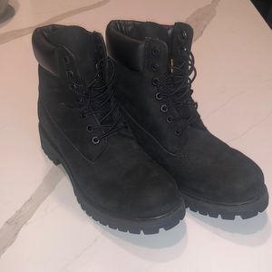 Timberland black suede boots.